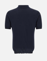 KANGRA Polo in seta e cotone BLUE Uomo 