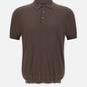 KANGRA Polo in seta e cotone BROWN Uomo 