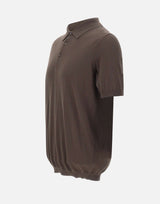 KANGRA Polo in seta e cotone BROWN Uomo 