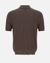 KANGRA Polo in seta e cotone BROWN Uomo 