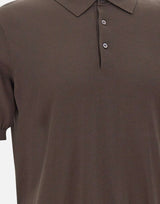 KANGRA Polo in seta e cotone BROWN Uomo 