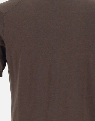 KANGRA Polo in seta e cotone BROWN Uomo 
