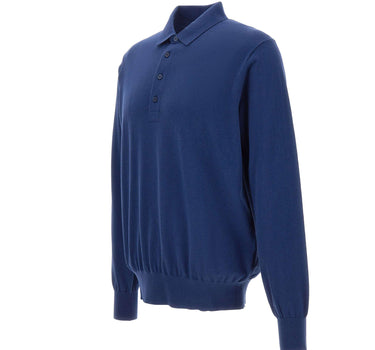 KANGRA Polo in misto lana e cotone BLUE Uomo 