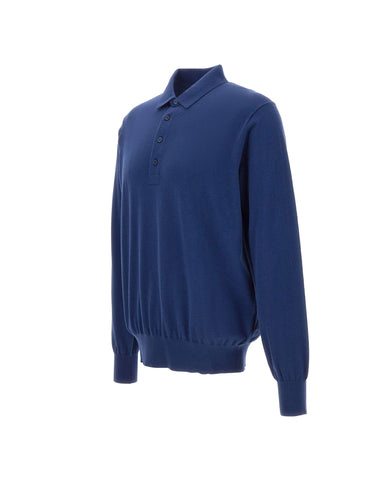 KANGRA Polo in misto lana e cotone BLUE Uomo 