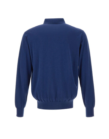 KANGRA Polo in misto lana e cotone BLUE Uomo 