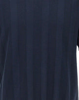 KANGRA Polo in cotone con texture a righe BLUE Uomo 