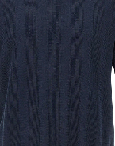 KANGRA Polo in cotone con texture a righe BLUE Uomo 