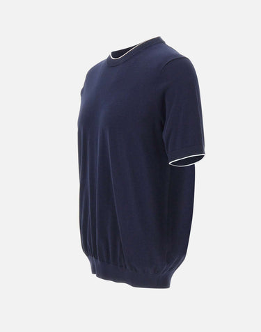 KANGRA Maglia a maniche corte con profili a contrasto BLUE Uomo 