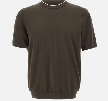 KANGRA Maglia a maniche corte con profili a contrasto BROWN Uomo 