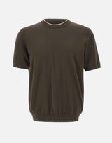 KANGRA Maglia a maniche corte con profili a contrasto BROWN Uomo 