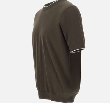 KANGRA Maglia a maniche corte con profili a contrasto BROWN Uomo 