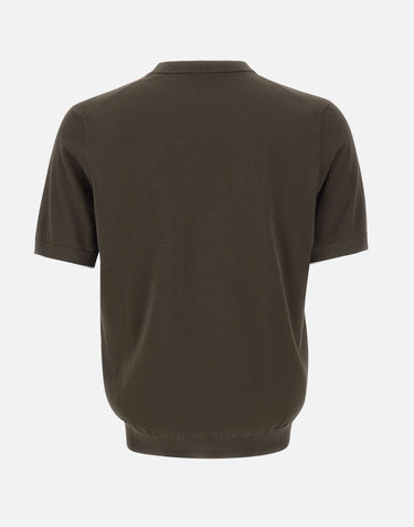 KANGRA Maglia a maniche corte con profili a contrasto BROWN Uomo 