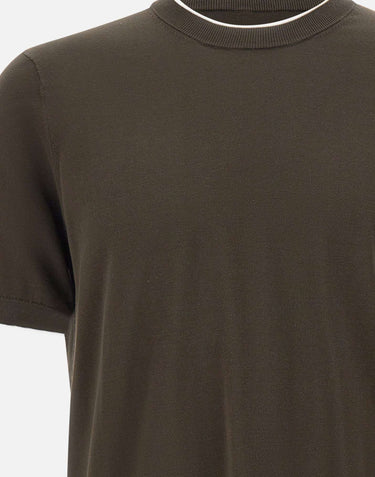 KANGRA Maglia a maniche corte con profili a contrasto BROWN Uomo 