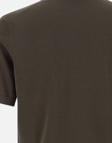 KANGRA Maglia a maniche corte con profili a contrasto BROWN Uomo 