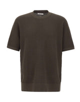 KANGRA Maglia girocollo in cotone punto alverare BROWN Uomo 