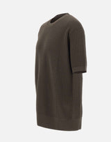 KANGRA Maglia girocollo in cotone punto alverare BROWN Uomo 