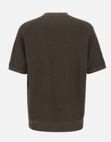 KANGRA Maglia girocollo in cotone punto alverare BROWN Uomo 