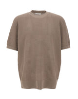 KANGRA Maglia girocollo in cotone punto alverare BEIGE Uomo 