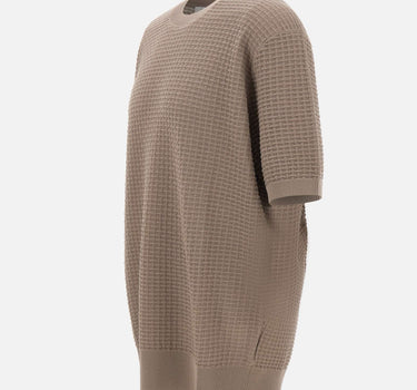 KANGRA Maglia girocollo in cotone punto alverare BEIGE Uomo 