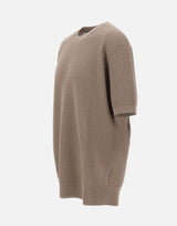 KANGRA Maglia girocollo in cotone punto alverare BEIGE Uomo 