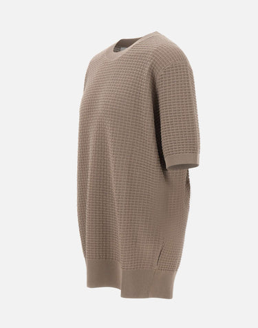 KANGRA Maglia girocollo in cotone punto alverare BEIGE Uomo 