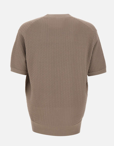 KANGRA Maglia girocollo in cotone punto alverare BEIGE Uomo 
