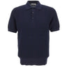 KANGRA Polo in cotone punto alveare BLUE Uomo 