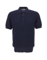 KANGRA Polo in cotone punto alveare BLUE Uomo 