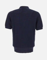 KANGRA Polo in cotone punto alveare BLUE Uomo 