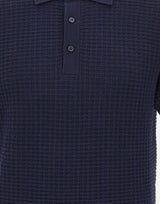 KANGRA Polo in cotone punto alveare BLUE Uomo 
