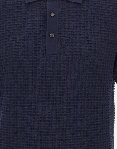 KANGRA Polo in cotone punto alveare BLUE Uomo 