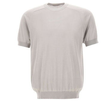 KANGRA Maglia a maniche corte in seta e cashmere GREY Uomo 