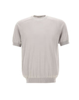 KANGRA Maglia a maniche corte in seta e cashmere GREY Uomo 
