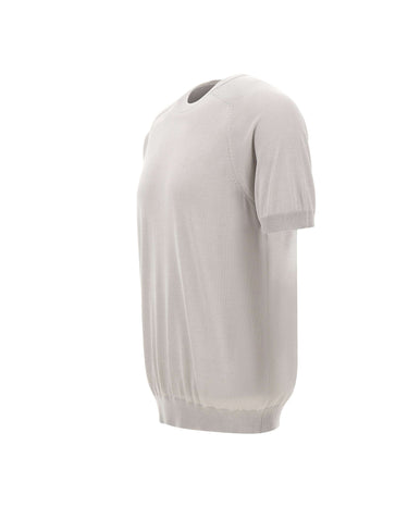 KANGRA Maglia a maniche corte in seta e cashmere GREY Uomo 