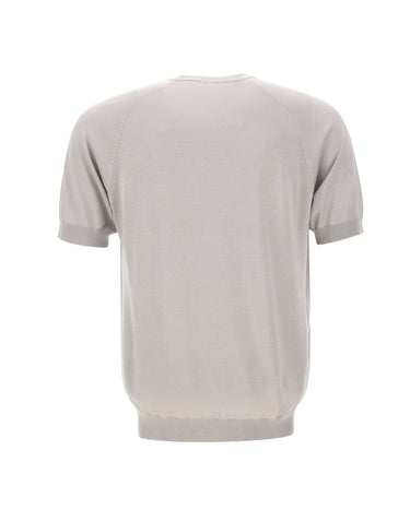 KANGRA Maglia a maniche corte in seta e cashmere GREY Uomo 