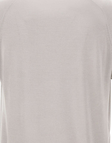 KANGRA Maglia a maniche corte in seta e cashmere GREY Uomo 