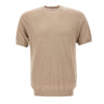 KANGRA Maglia a maniche corte in seta e cashmere BEIGE Uomo 