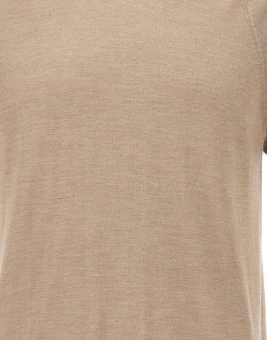 KANGRA Maglia a maniche corte in seta e cashmere BEIGE Uomo 