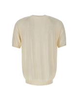 KANGRA Maglia a maniche corte in seta e cashmere WHITE Uomo 