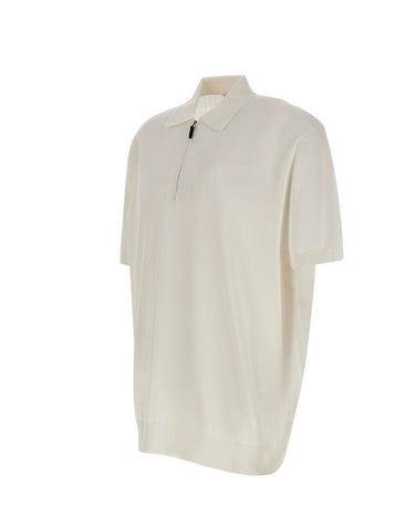 KANGRA Polo con treccine e mezza zip WHITE Uomo 