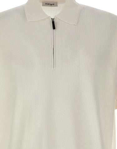 KANGRA Polo con treccine e mezza zip WHITE Uomo 