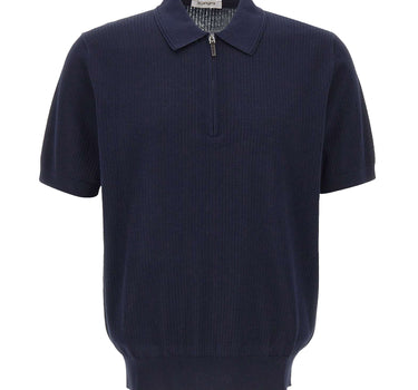 KANGRA Polo con treccine e mezza zip BLUE Uomo 