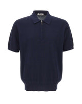 KANGRA Polo con treccine e mezza zip BLUE Uomo 