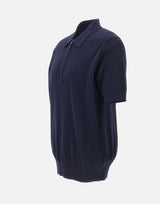KANGRA Polo con treccine e mezza zip BLUE Uomo 