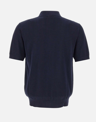 KANGRA Polo con treccine e mezza zip BLUE Uomo 