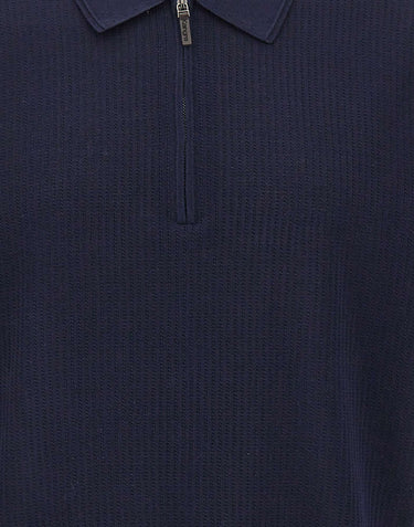 KANGRA Polo con treccine e mezza zip BLUE Uomo 