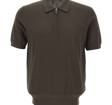 KANGRA Polo con treccine e mezza zip BROWN Uomo 