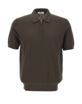 KANGRA Polo con treccine e mezza zip BROWN Uomo 