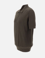 KANGRA Polo con treccine e mezza zip BROWN Uomo 