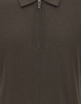 KANGRA Polo con treccine e mezza zip BROWN Uomo 